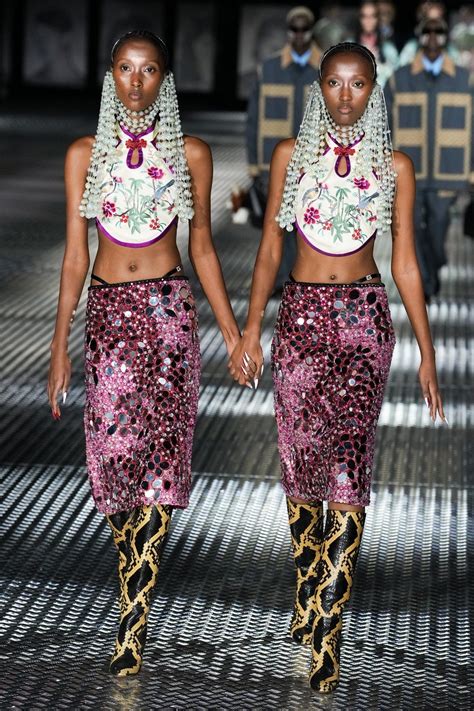 gucci runway twins|Gucci twin sisters.